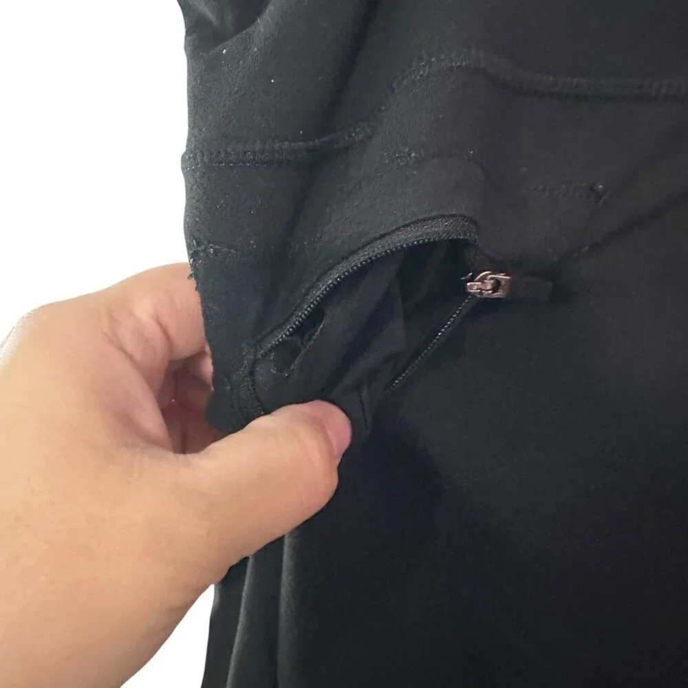 Lululemon Pants Vintage Distressed Adjustable Hem Sweatpants Pull on Black 18